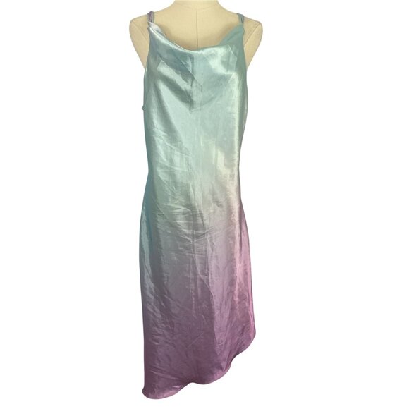 Je Jadore Dresses & Skirts - CLEARANCE Je Jadore Strappy Blue Purple Ombre Satin Cowl Neck Midi Medium Slip